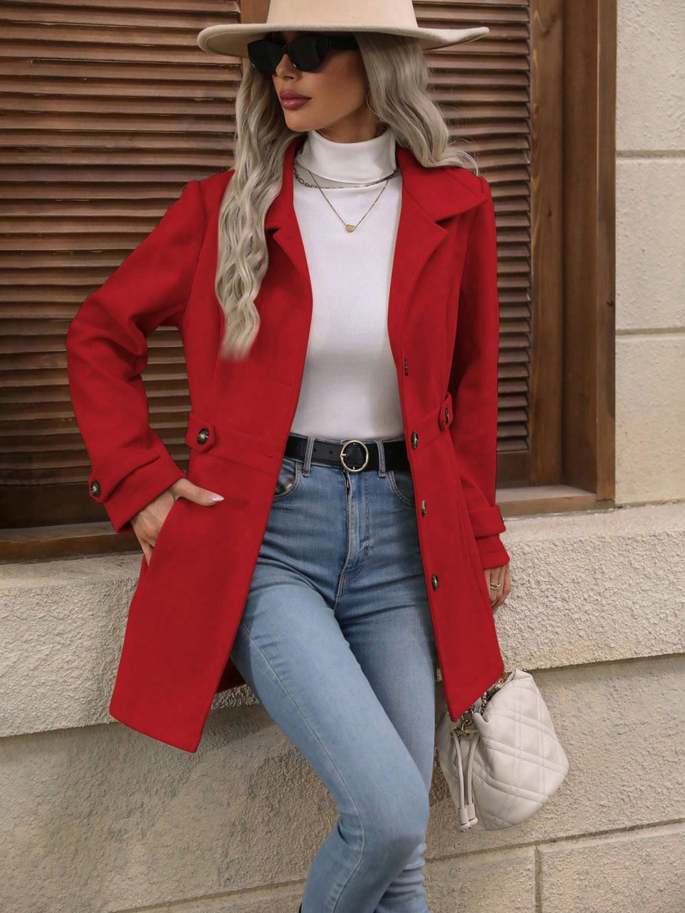 Trench Court Moderne Féminin