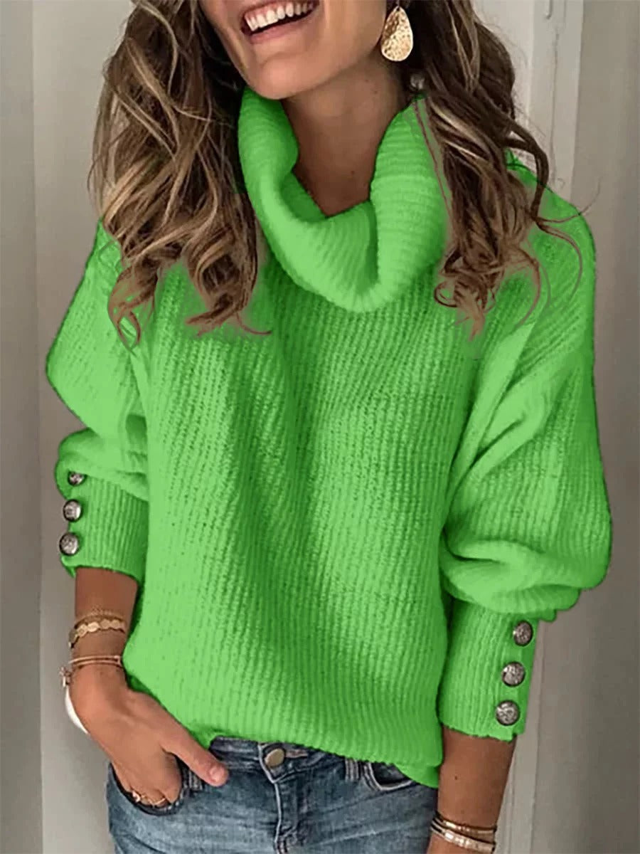 Pull Col Roulé Oversize Manches