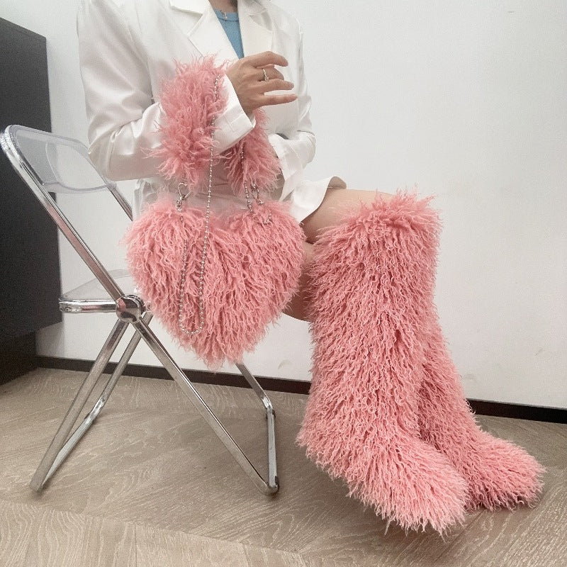 Sac Cœur Peluche Tendre Luxe