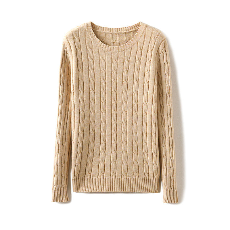 Pull torsadé à manches longues pour femme