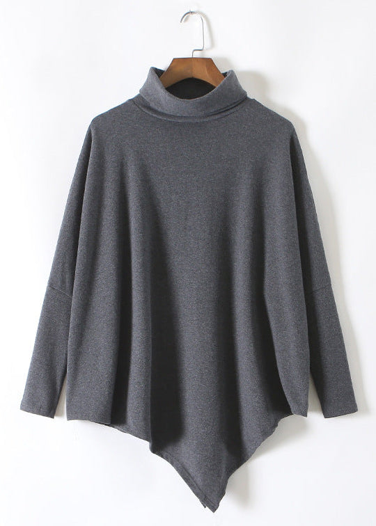 Pull oversize à col roulé asymétrique