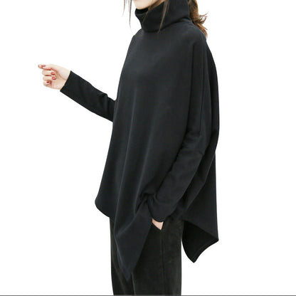 Pull oversize à col roulé asymétrique