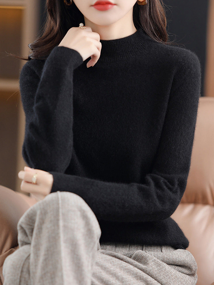 Pull en laine col montant chic et confortable