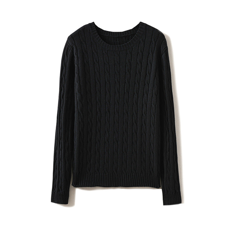 Pull torsadé à manches longues pour femme