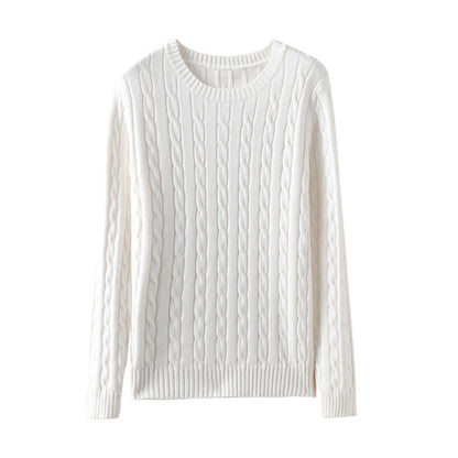 Pull torsadé à manches longues pour femme