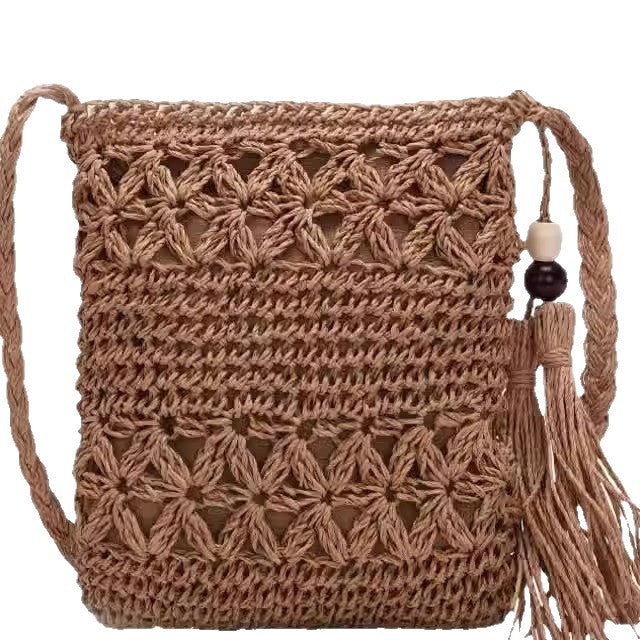 Sac Tressé Ajouré Poignée Courte Bandoulière