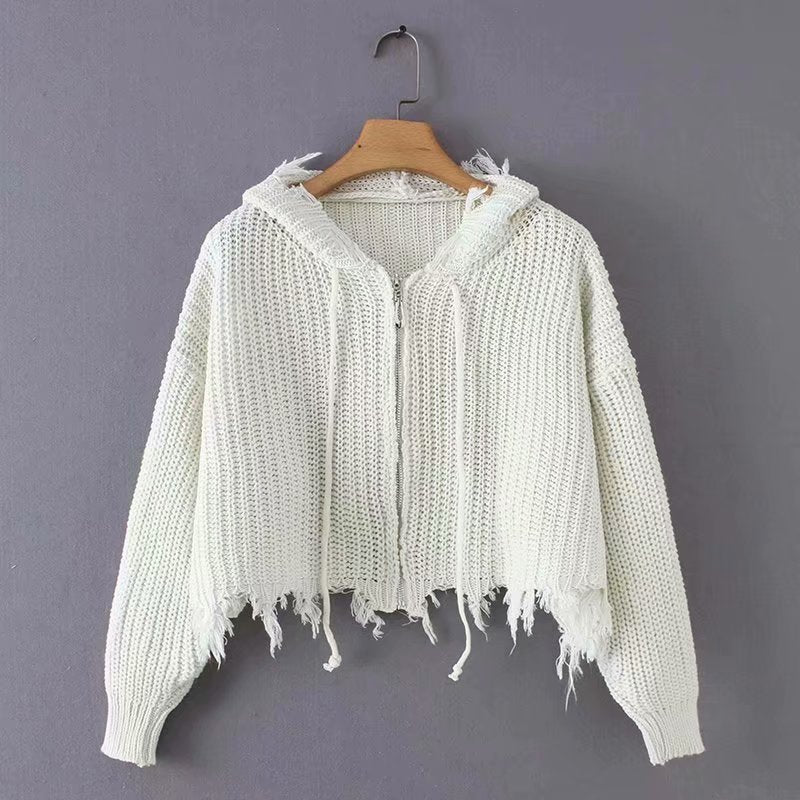 Pull Oversize Épaules Dénudées Maille Fluffy