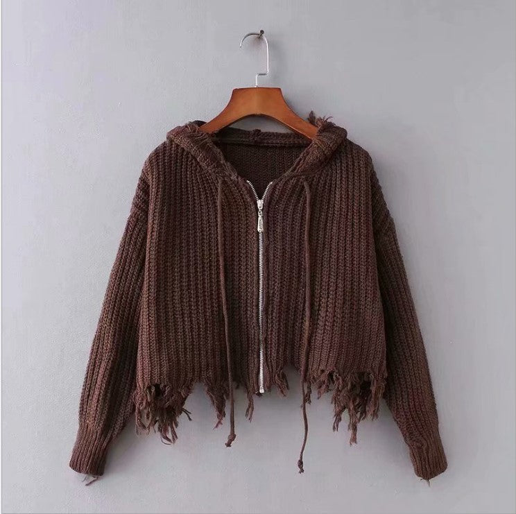Pull Oversize Épaules Dénudées Maille Fluffy