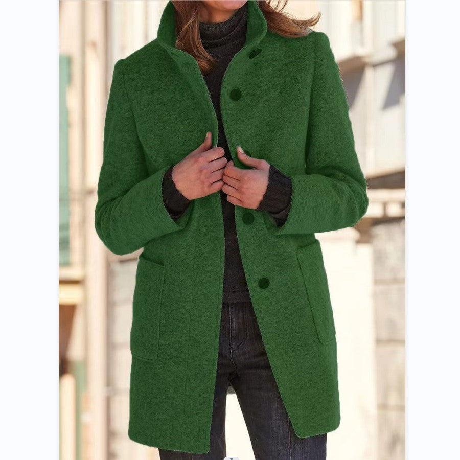 Manteau col cheminée chic et chaud