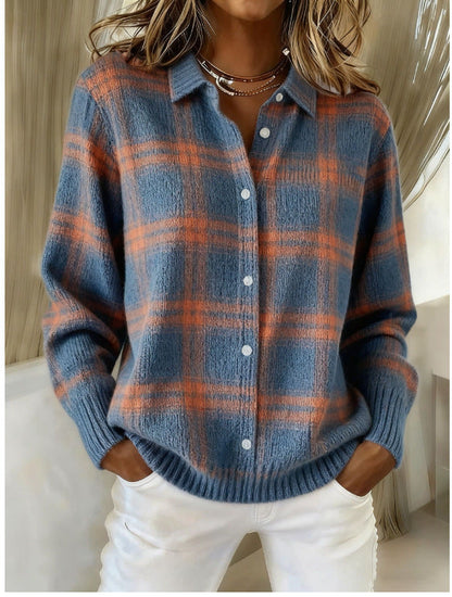 Chemise à carreaux col chemise – Style casual chaud pour la mi-saison
