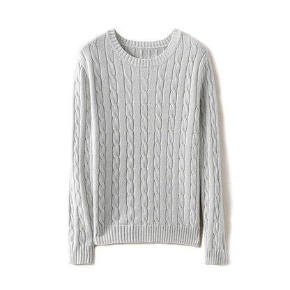 Pull torsadé à manches longues pour femme