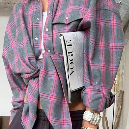 Chemise à carreaux oversize – Style casual et tendance