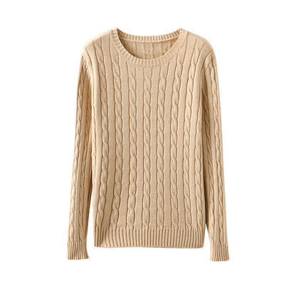 Pull torsadé à manches longues pour femme